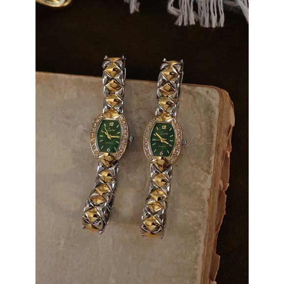 Gold and Green Vintage Style Unique Dainty Women’s Wrist Watch Trendy Cute Gift main image 7